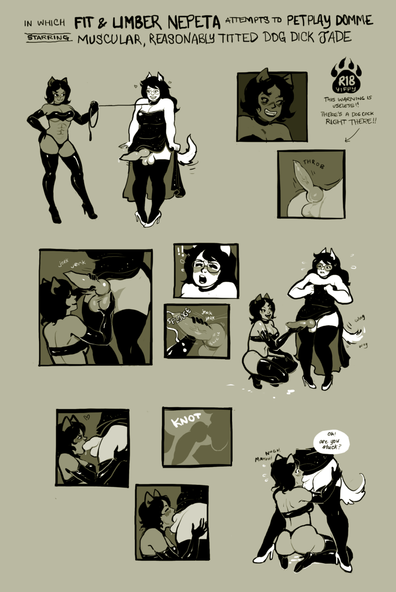 Homestuck Porn Nepeta Leijon Jade Harley Futa on Female Futa Cum
